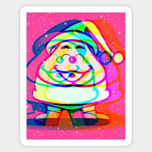 Psychedelic Trippy Xmas Happy Dwarf Santa Sticker